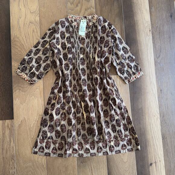 Jaded Gypsy Flowy Boho Printed Brown High-Low Dress One Size Hippie Festival NWT - Picture 3 of 7